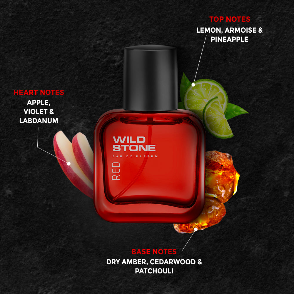 Pushpa 2 x Wild Stone Red Perfume (30 ML) + Wild Stone Ultra Sensual Talc (100 gm)