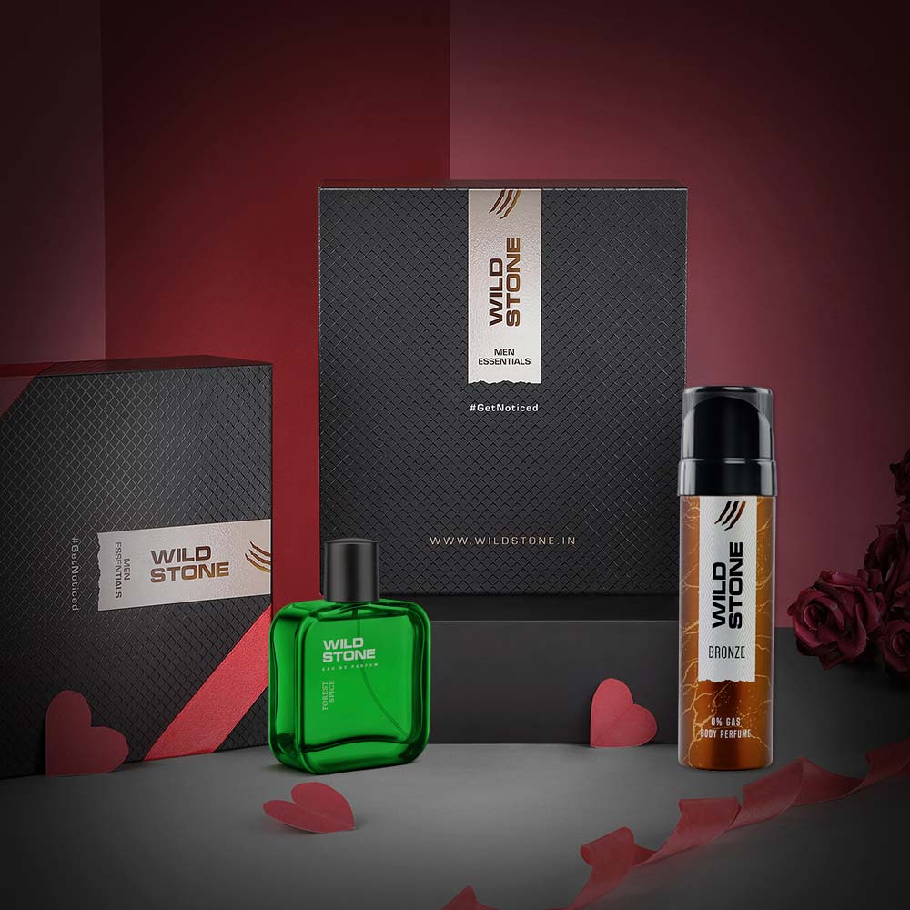 Wild stone Gift Box with Bronze Perfume Body Spray 120ml and Forest Spice Perfume 100ml